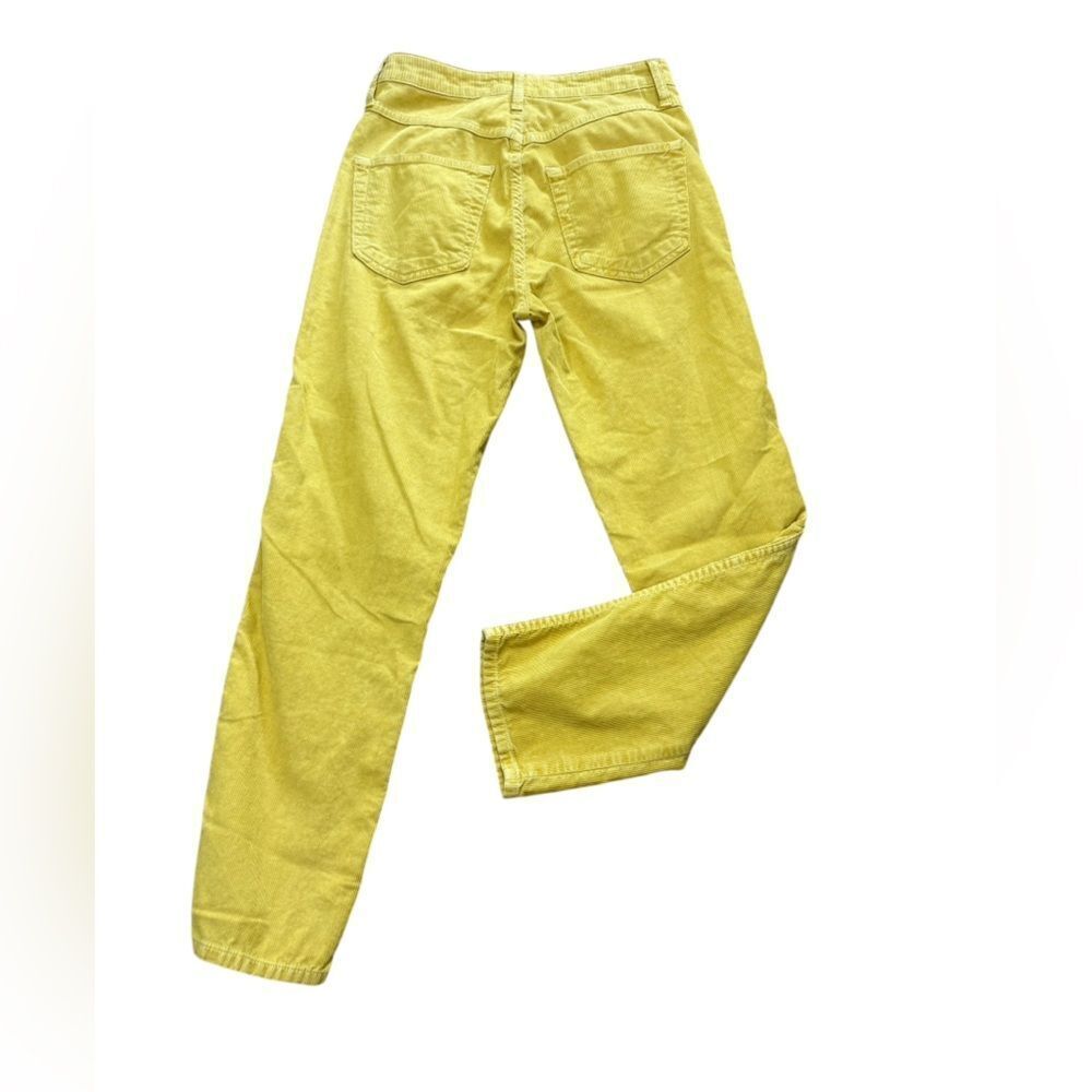 Amo Chloe Cropped Chartreuse Corduroy Pants